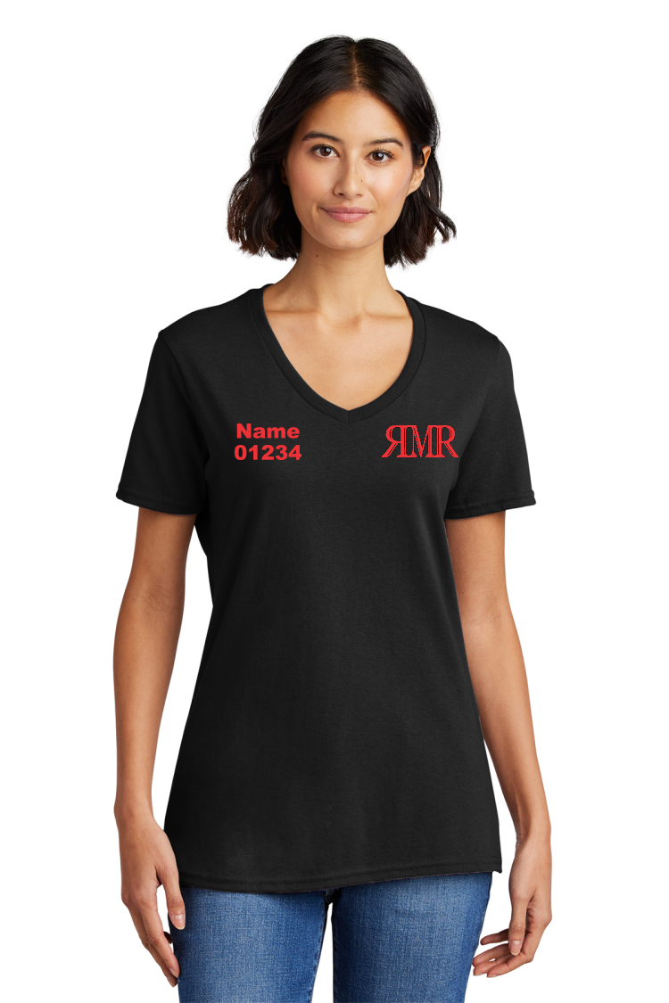 Black Women's Core Cotton V-Neck Tee