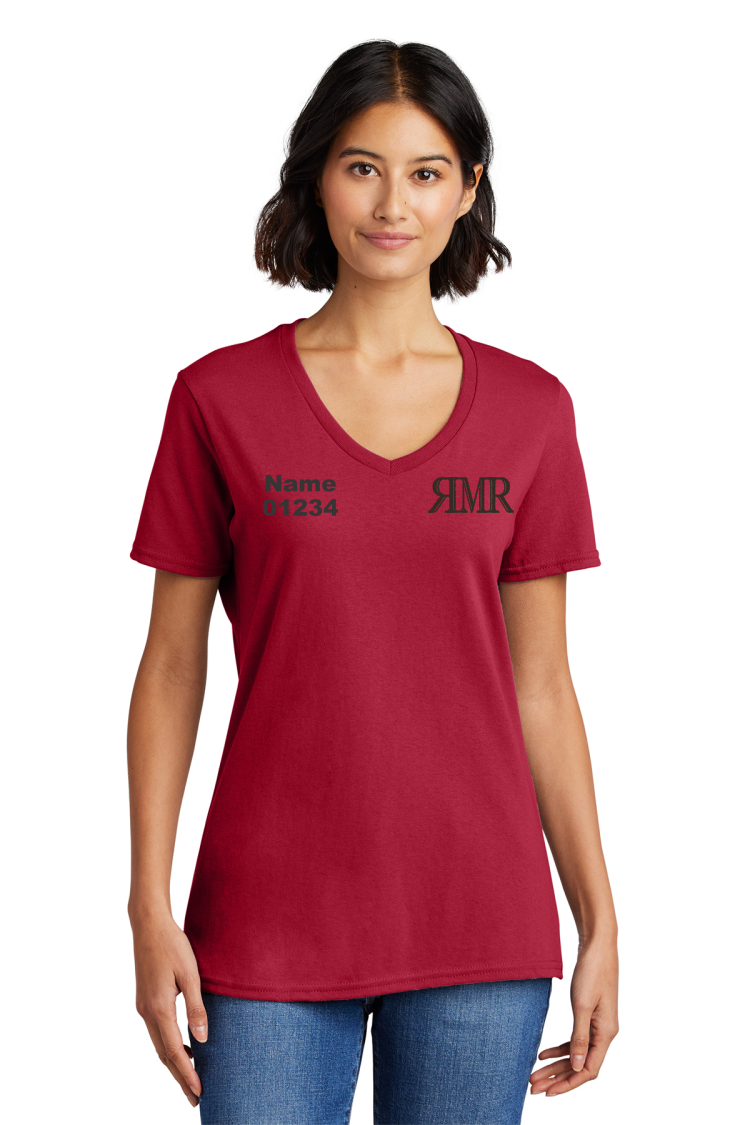 Red Women's Core Cotton V-Neck Tee