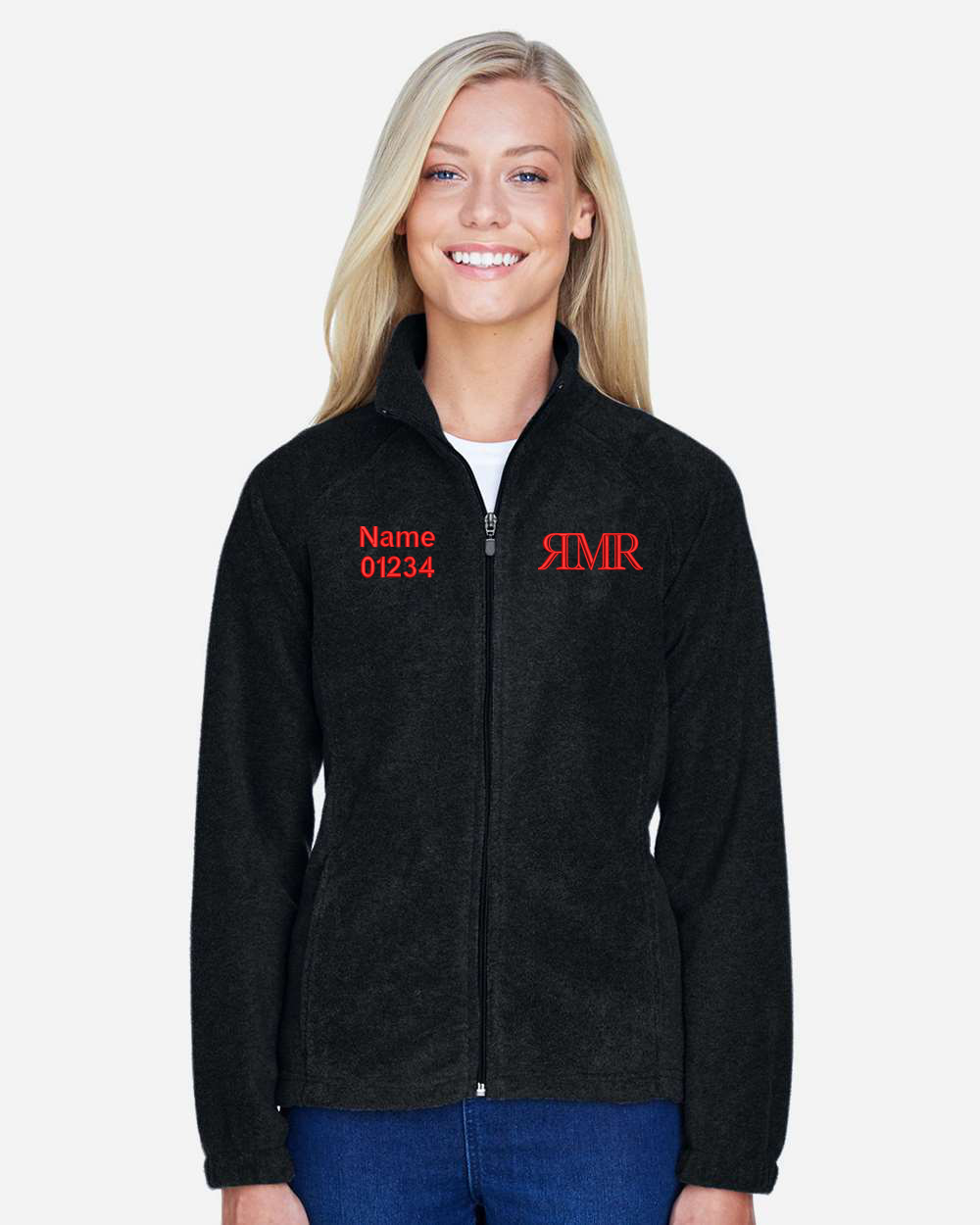 Black Harriton Ladies Full-Zip Fleece