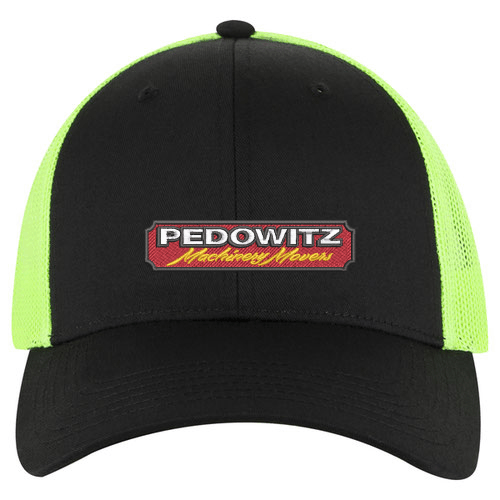 OTTO CAP 6 Panel Low Profile Mesh Back Trucker Hat (Black/Black/Neon Green)