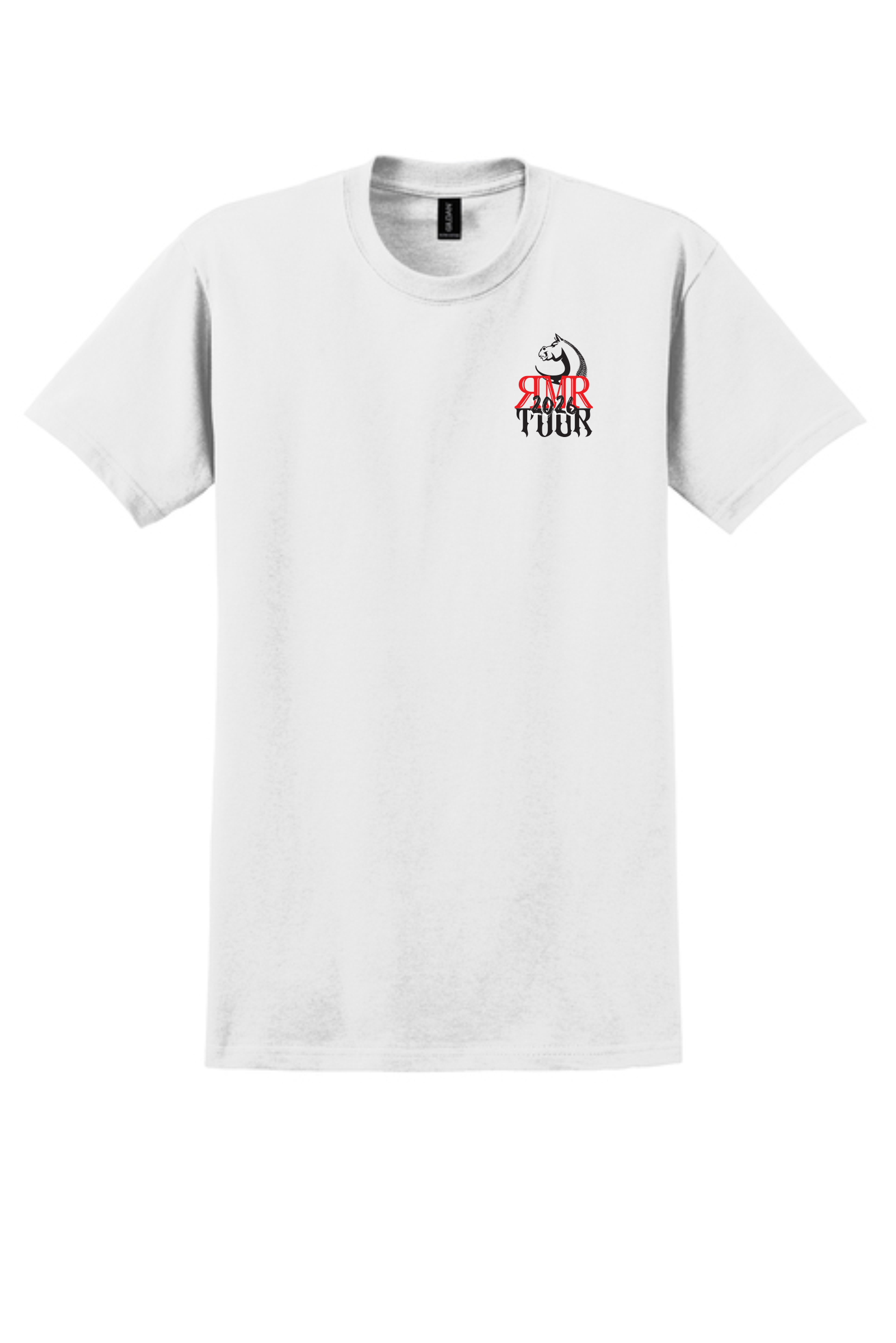White Gildan Ultra Cotton 100% US Cotton Tour T-Shirt
