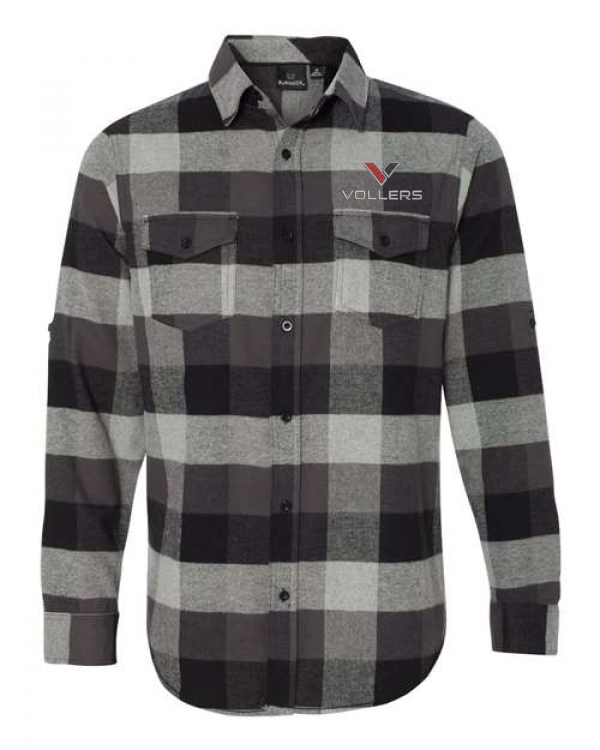 Burnside Men's Yarn-Dyed Flannel Shirt Embroidered
