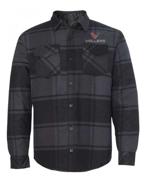 Burnside Men's Quilted Flannel Shirt Jacket Embroidered