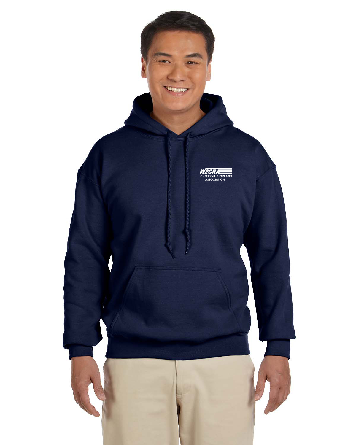 KSS185 Navy Hoodie with White Logo on Left Chest