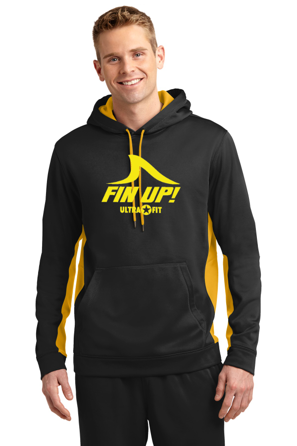 Sport-Tek Adult Sport-Wick Fleece Colorblock Hooded Pullover