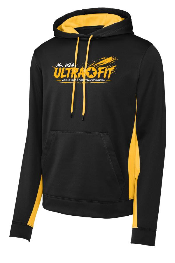 Sport-Tek Adult Sport-Wick Fleece Colorblock Hooded Pullover