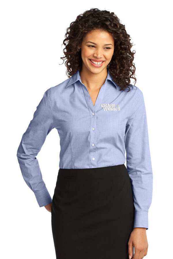 Port Authority Women's Crosshatch Easy Care Shirt embroidered