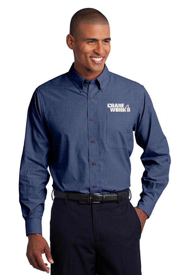 Port Authority Tall Crosshatch Easy Care Shirt embroidered