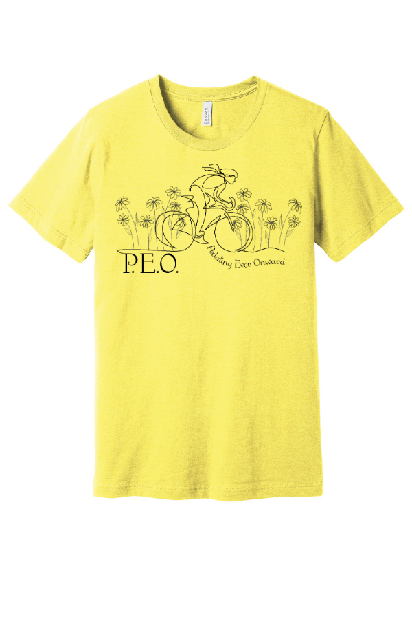 PEO Pedaling Ever Onward Community Collaborative Front Print Only Tee