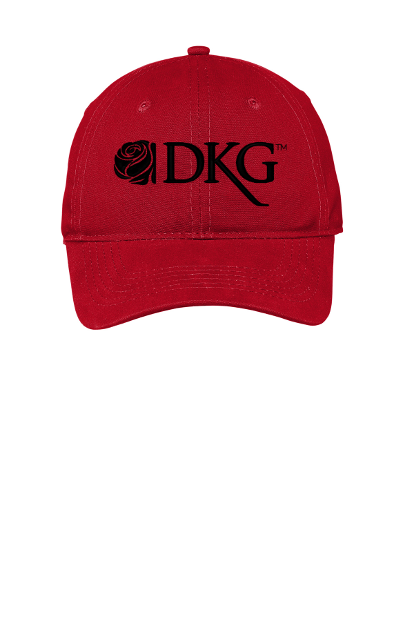 Canvas Cap with embroidery - red