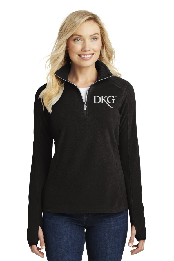 Ladies 1/2-Zip Pullover with embroidery on left chest and sleeve