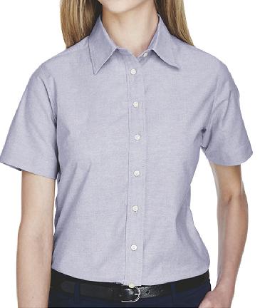 G007 M600SW Harriton Ladies' Short-Sleeve Oxford with Stain-Release