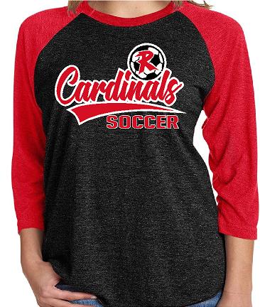 A003A 6051 Unisex Triblend Three-Quarter Sleeve Raglan