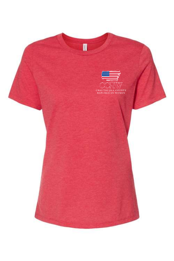 A001 6400CVC Women's Relaxed Fit Heather CVC Tee