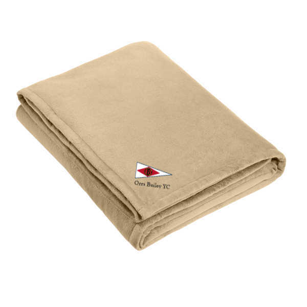 Fleece/Sherpa Lined Lodge Blanket with Logo