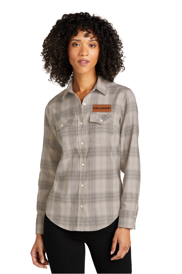 Women's Long Sleeve Ombre Plaid Shirt