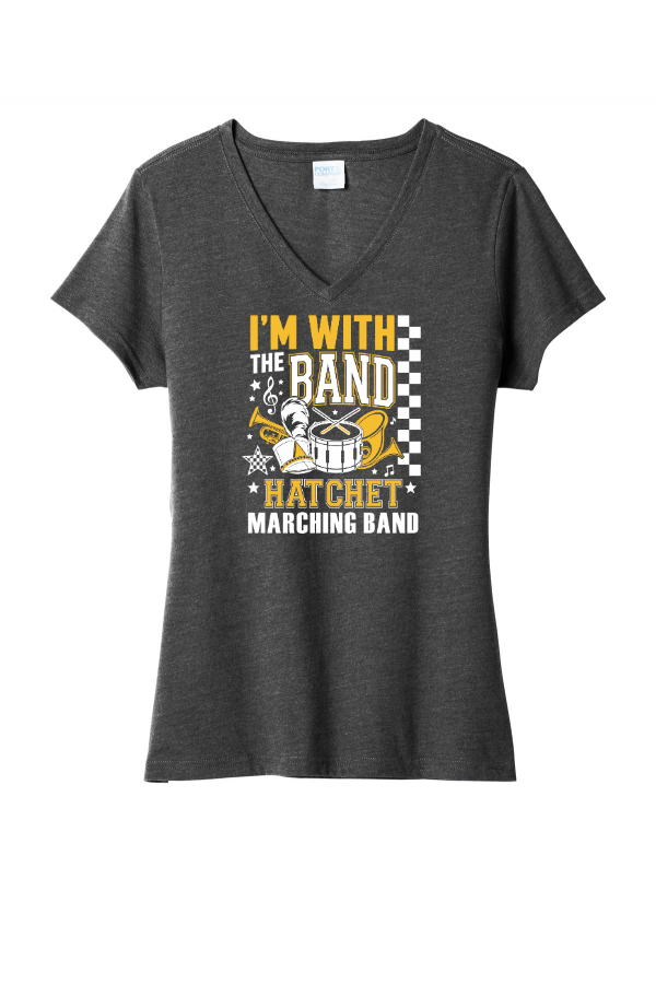 I'm with the Band  Port & Co Women s Fan Favorite Blend V-Neck Tee