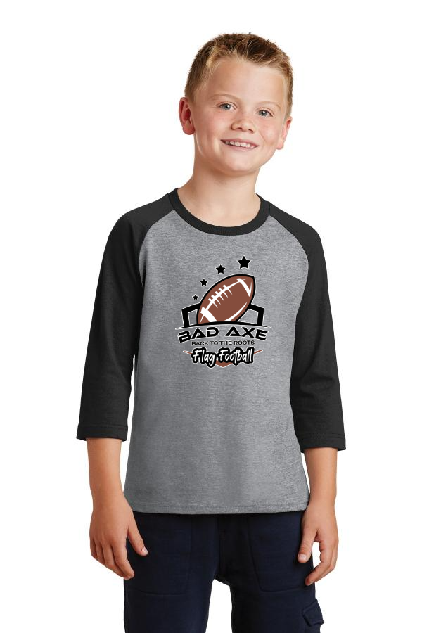 Port & Company Youth Core Blend 3/4-Sleeve Raglan Tee