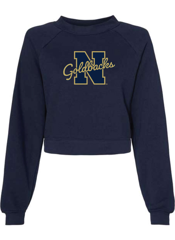 Women's Crop Raglan Fleece Crewneck Sweatshirt - Glitter and no glitter available