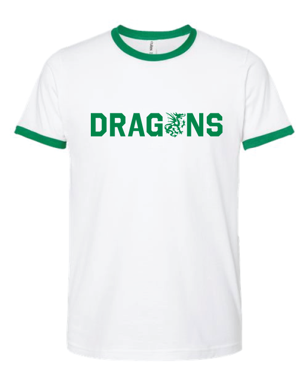 DRAGONS White Ringer T-Shirt