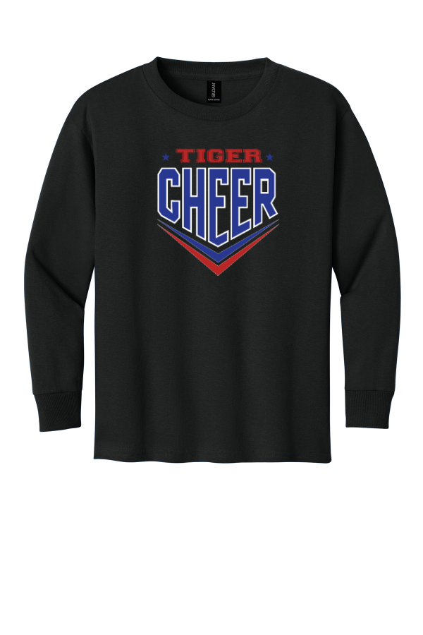 5400B YOUTH Cheer Supporter Gildan Heavy Cotton 100% Cotton Long Sleeve T-Shirt (Elite logo front, option to add name to back)