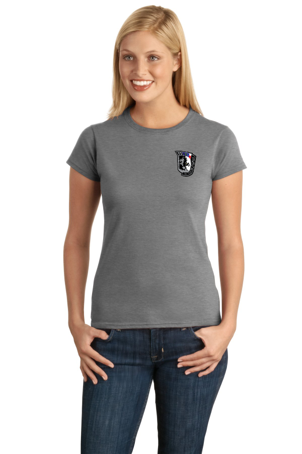 64000L Gildan Softstyle T-Shirt.  Shadow Riders Ladies T-shirt (multiple options for front/back) Black, Grey
