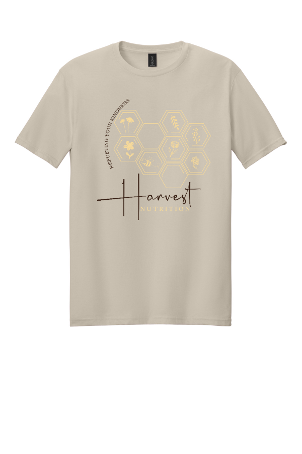 64000 Honey Bee Design - Gildan Softstyle T-Shirt  64000 - Front & Back