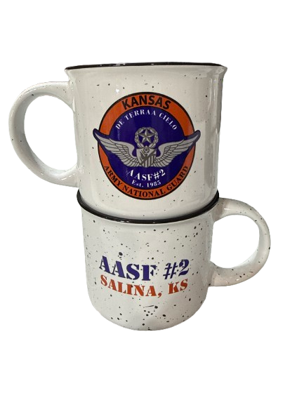AASF 2 Tech  White Ceramic Campfire Coffee Mugs - 14 oz