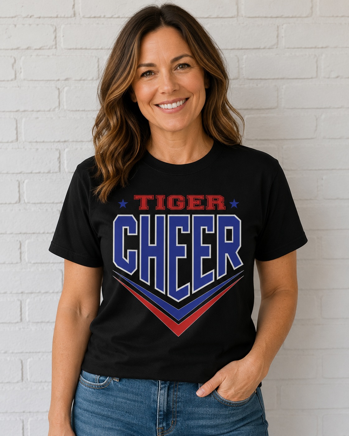 64000 Cheer Supporters: Softstyle T-Shirt - 100% Ring Spun Cotton (Front Only Design)