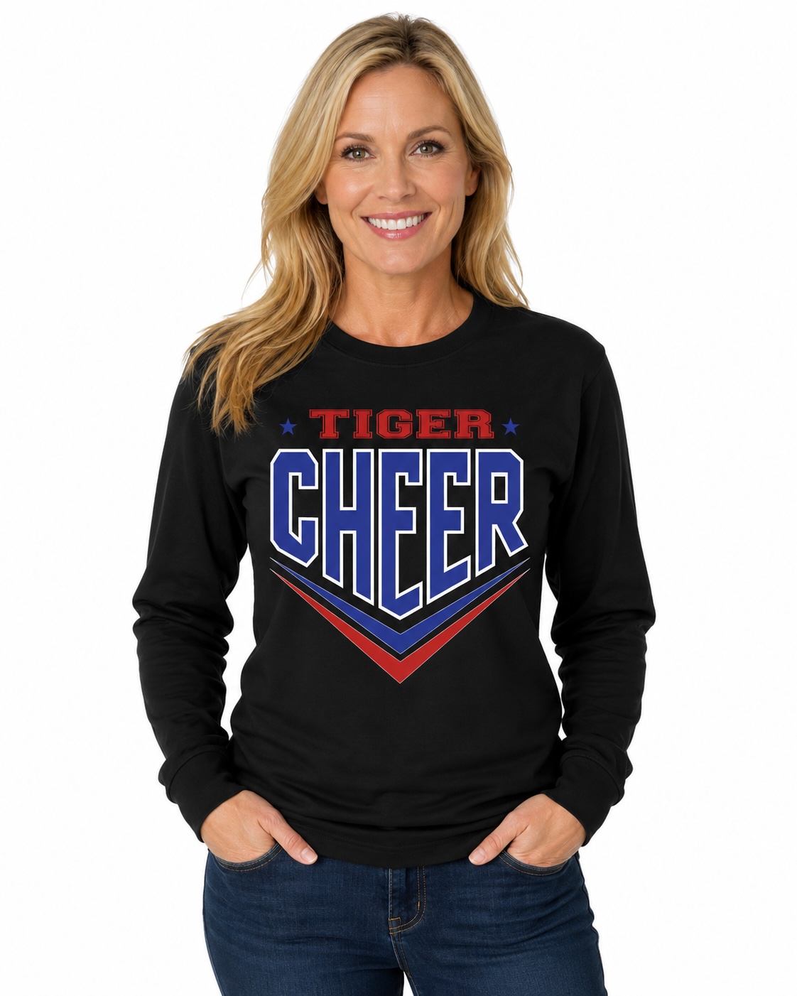 64400 Cheer Supporters - Softstyle Long Sleeve T-Shirt 100% Ring Spun Cotton (Front Design Only)