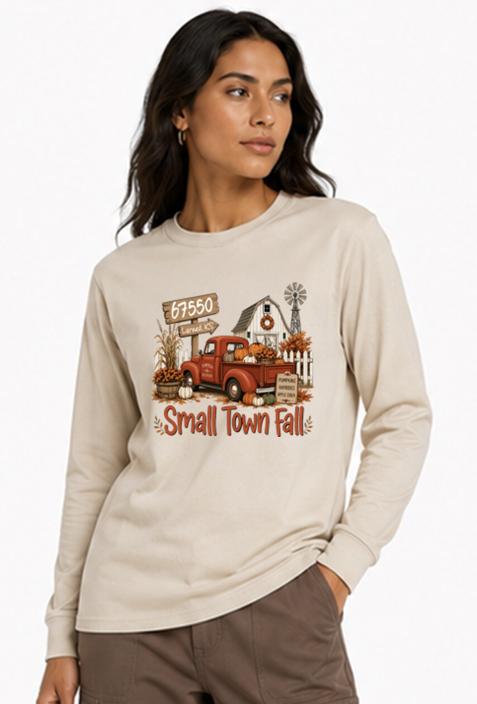 G2400 - Ultra Cotton 100% US Cotton Long Sleeve Larned Red Truck T-Shirt
