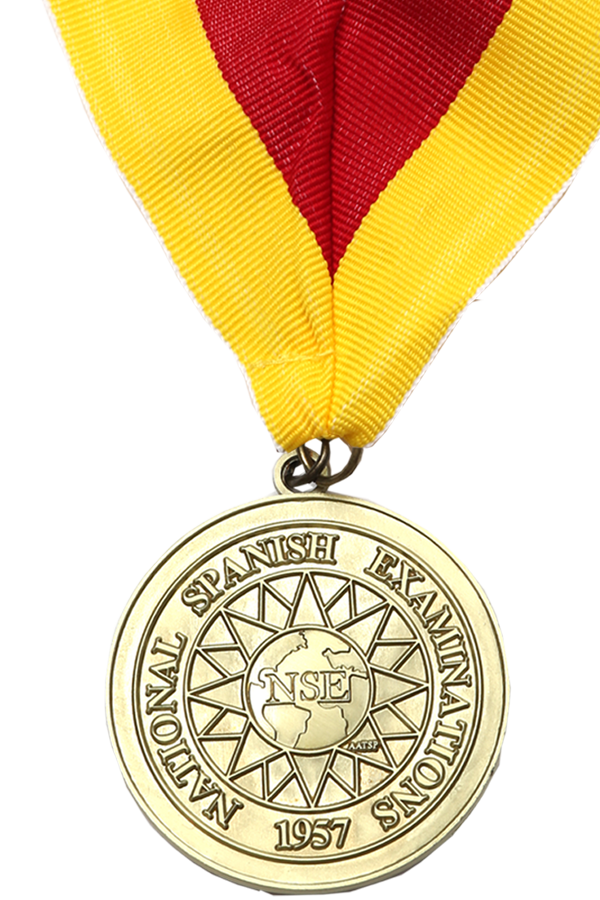 NATIONAL SPANISH EXAM 2" MEDAL, GOLD
