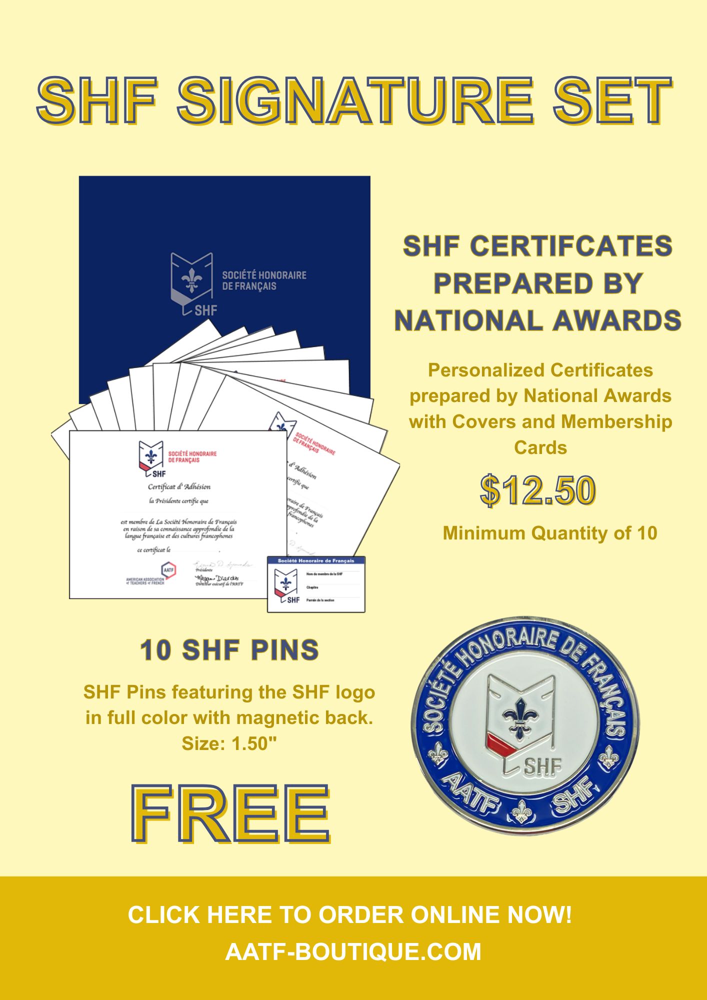 SPECIAL 2  SHF Certificates with Lines and FREE Notebook