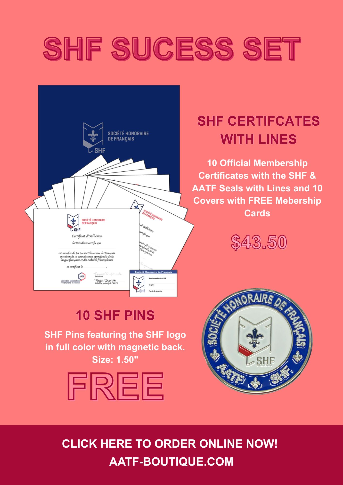 SPECIAL 3: SHF Certificates with Lines and FREE SHH Pin