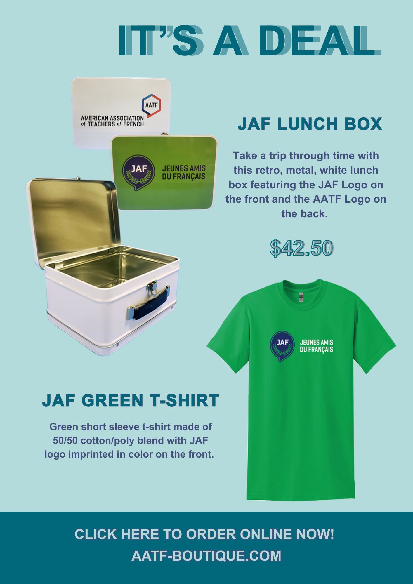 SPECIAL 6: JAF LUNCH BOX AND JAF GREEN T-SHIRT