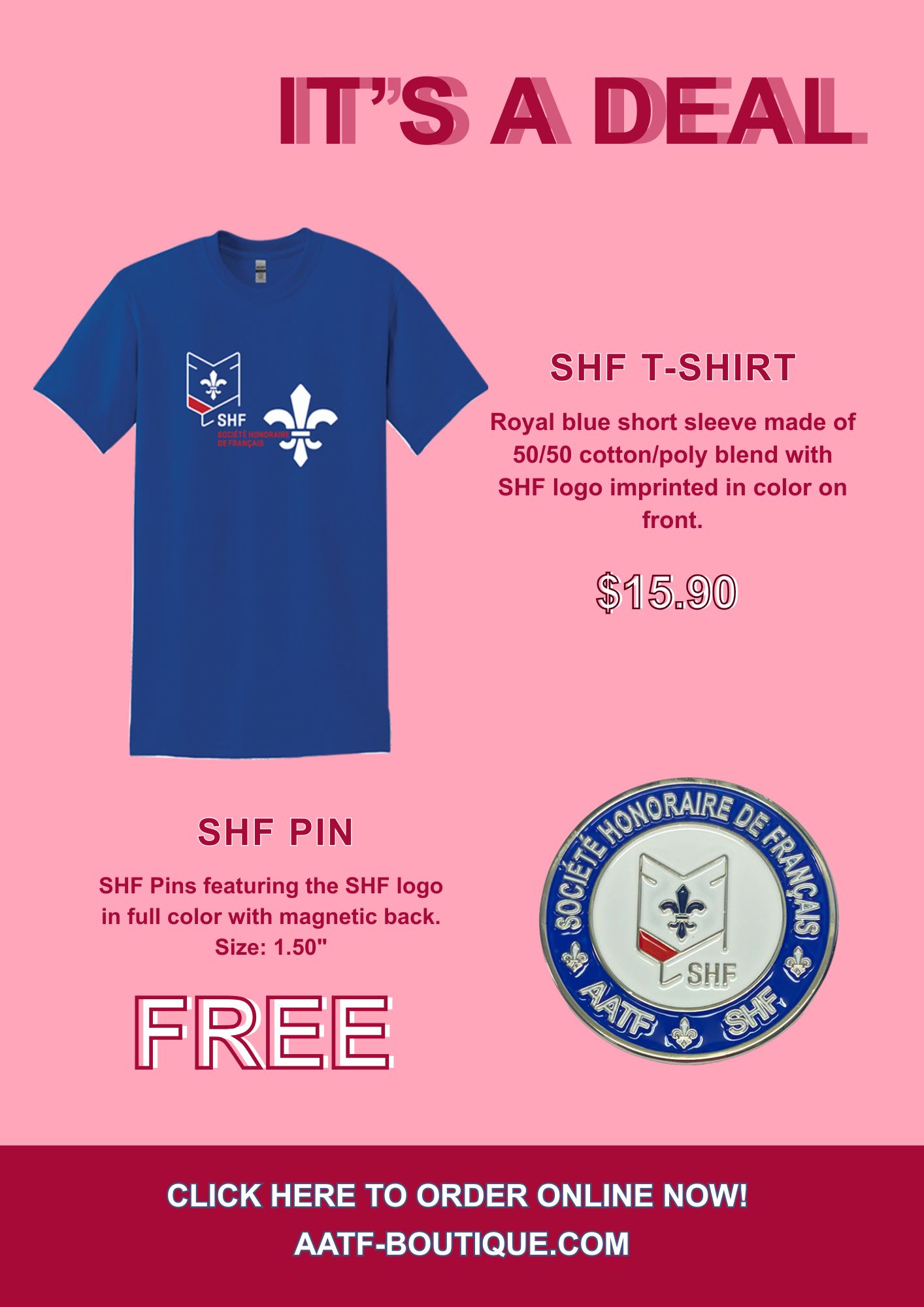 SPECIAL 6: SHF BLUE T-SHIRT WITH FREE SHH PIN