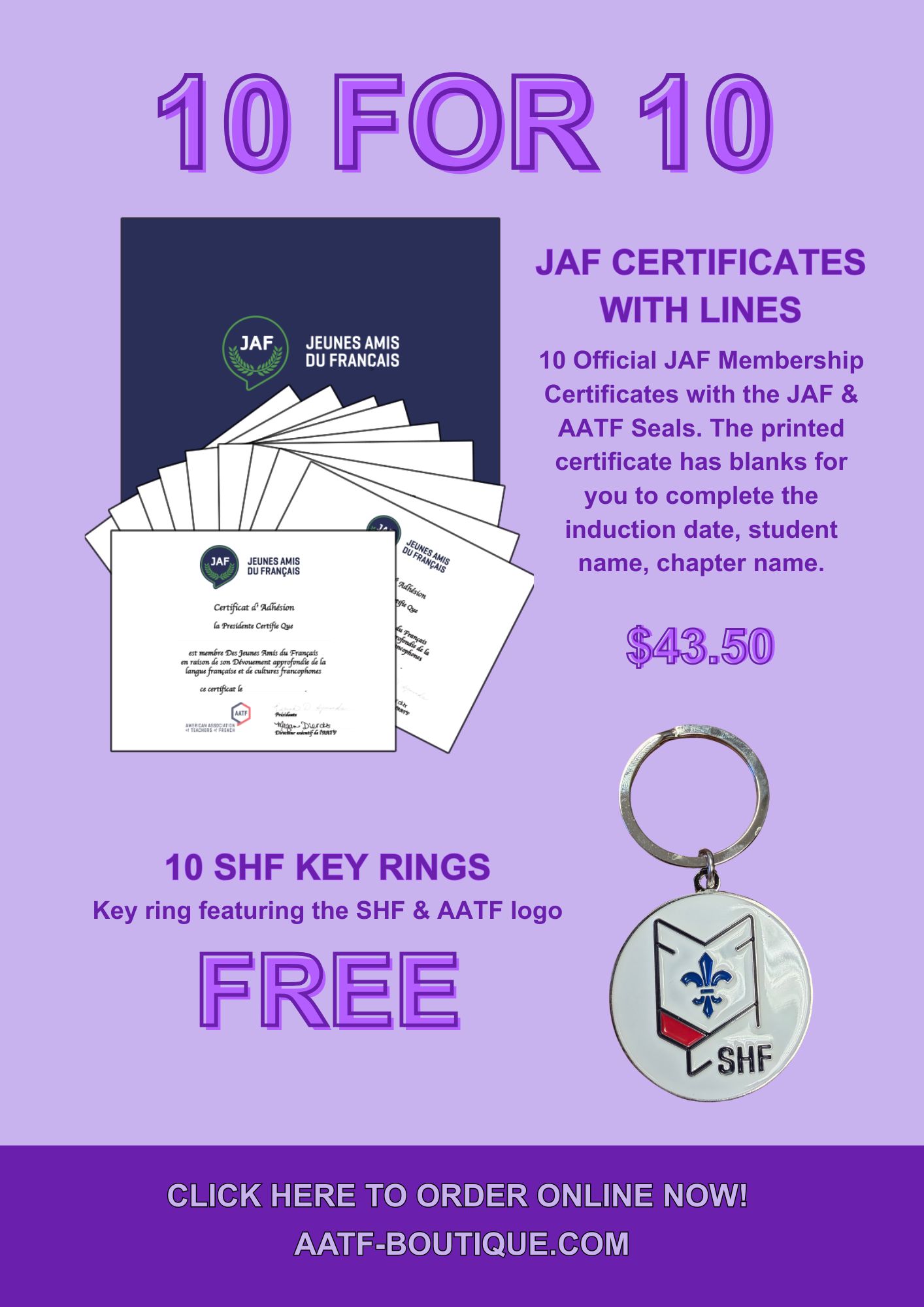 SPECIAL 7: JAF CERTIFICATES WITH LINES
