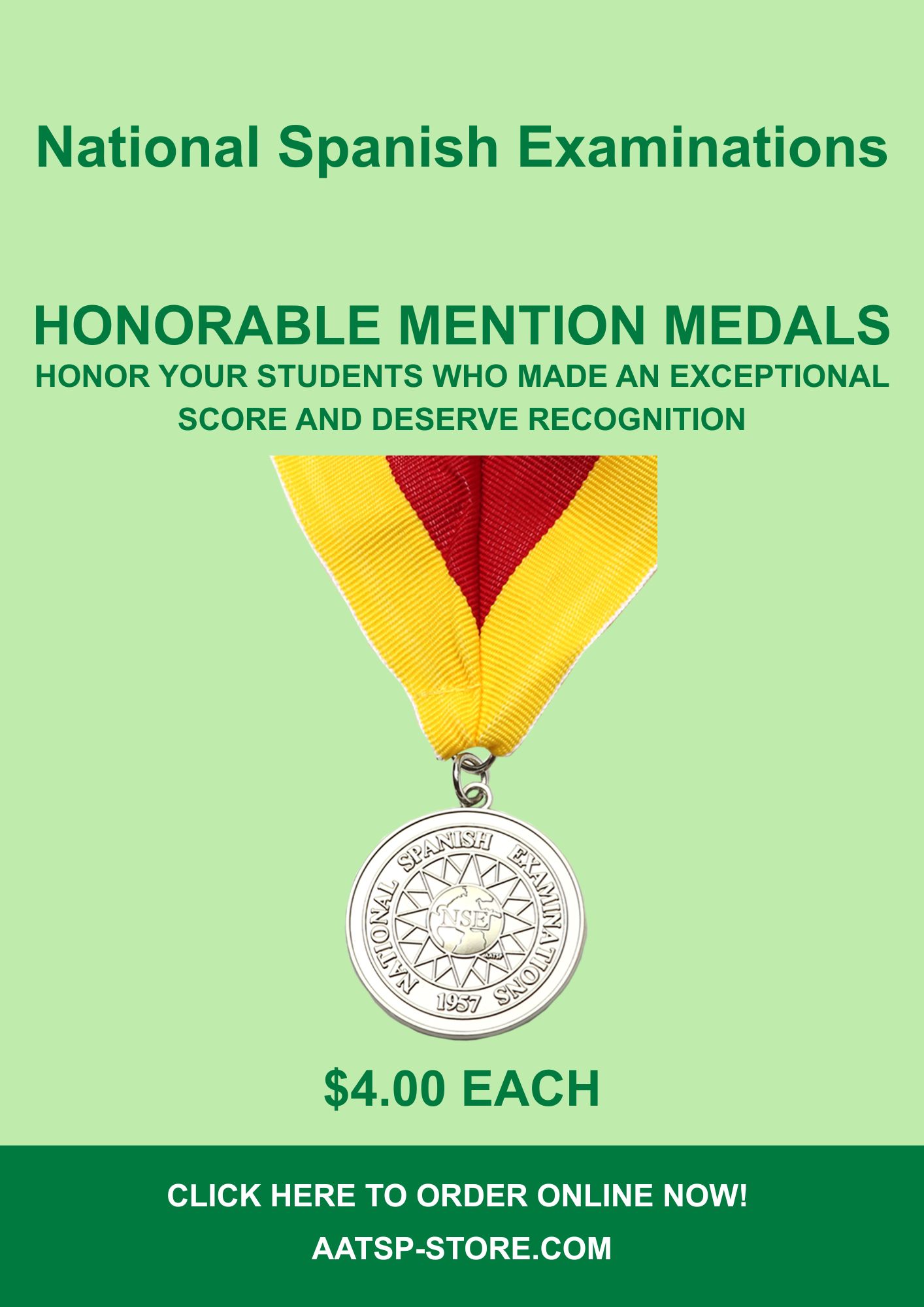 NSE HONORABLE MENTION MEDALS