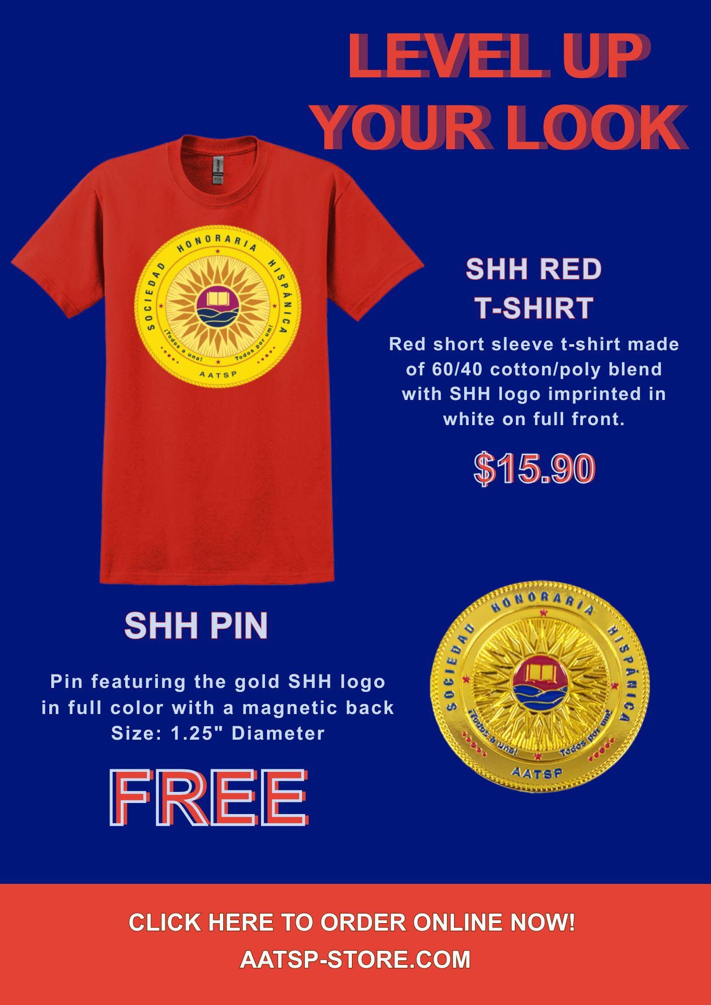 SHH RED T-SHIRT WITH FREE SHH PIN
