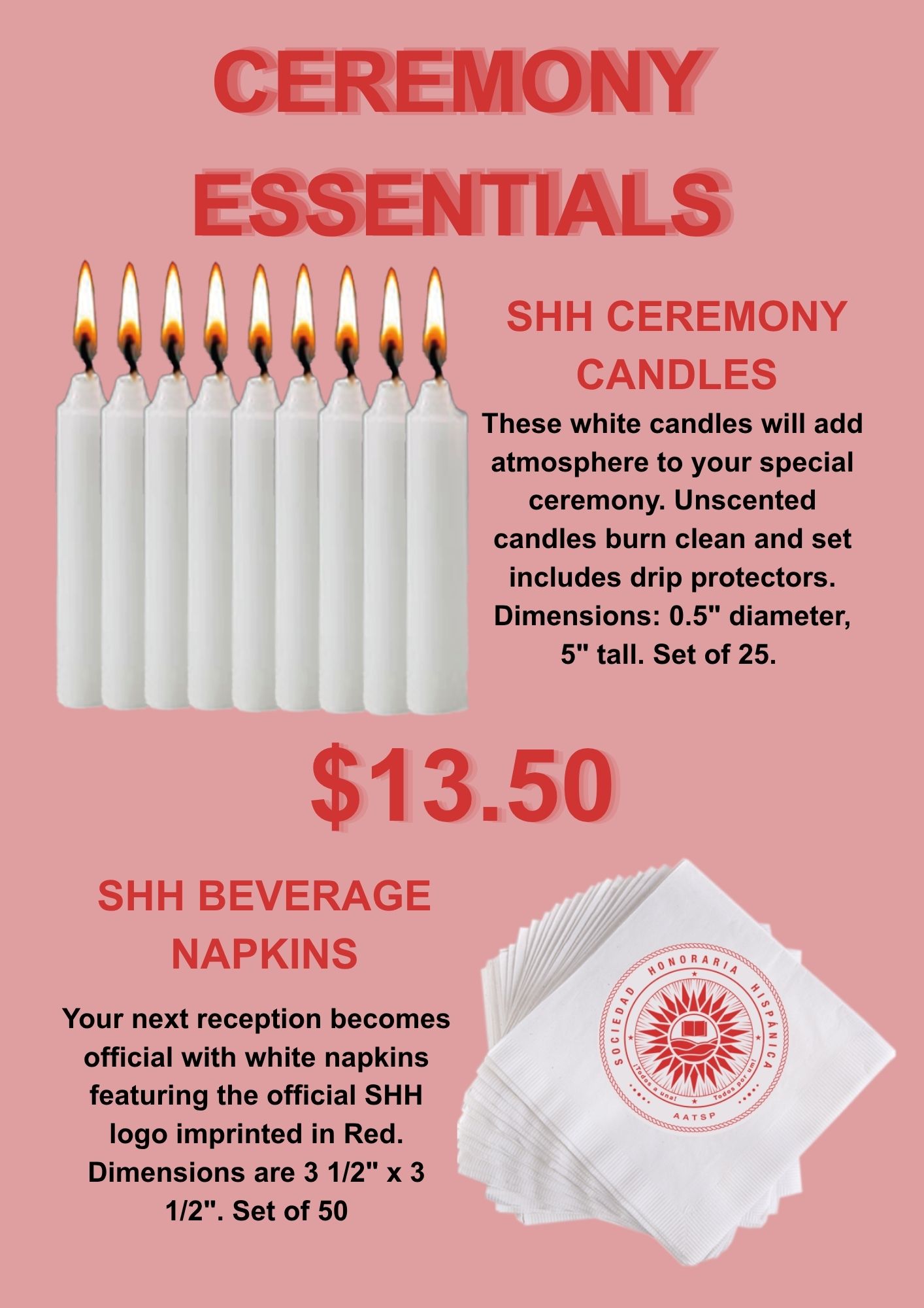 CEREMONY CANDLES AND NAPKINS