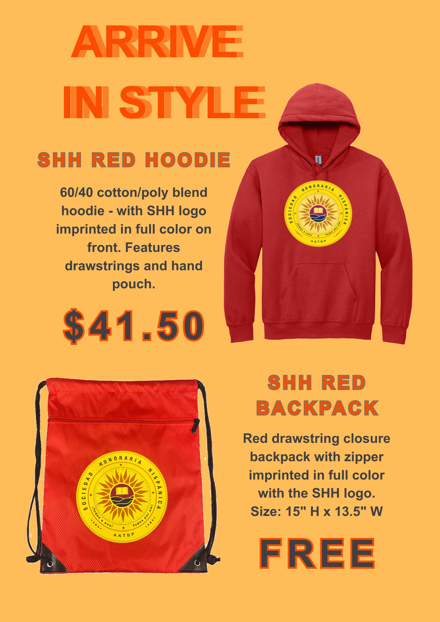 SHH RED HOODIE AND SHH RED BACKPACK