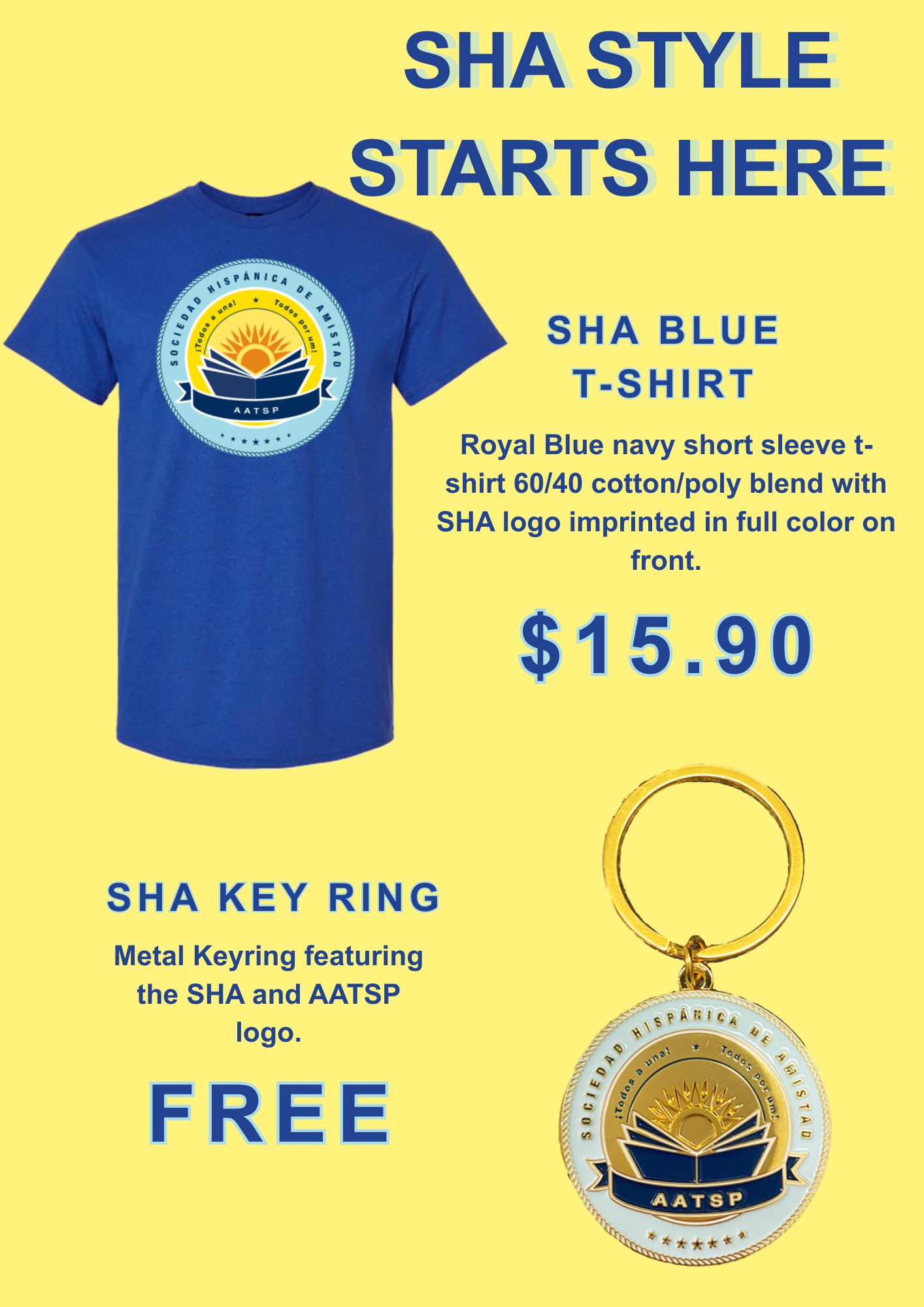 SHA BLUE T-SHIRT AND SHA KEY RING