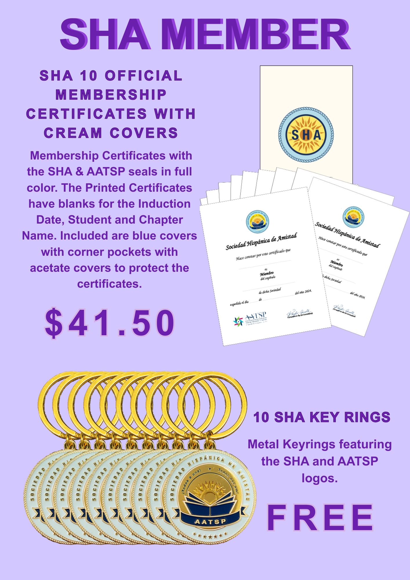 SHA MEMBERSHIP CERTIFICATES AND SHA KEY RING