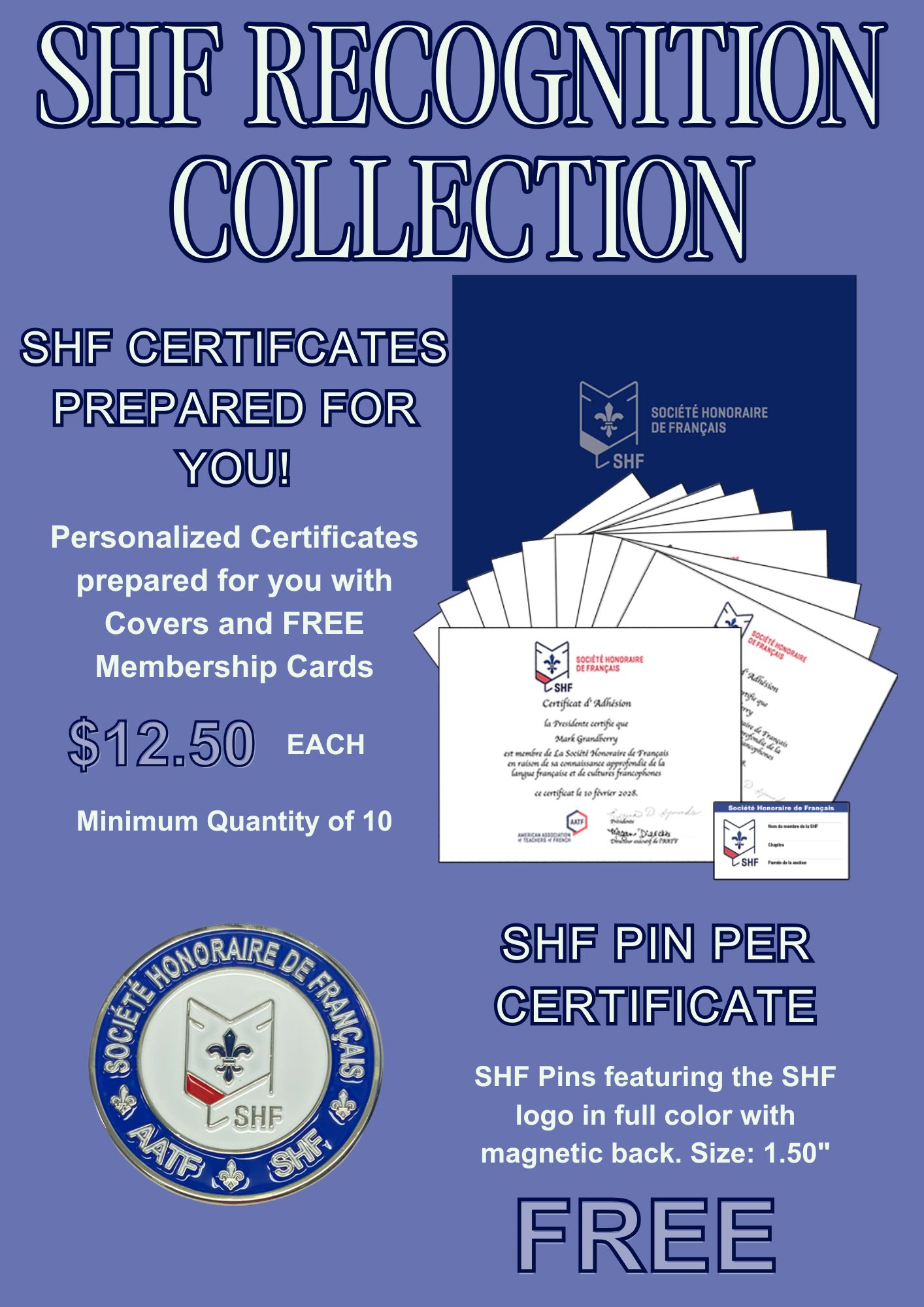SHF CERTIFCATES PREPARED FOR YOU WITH A FREE PIN