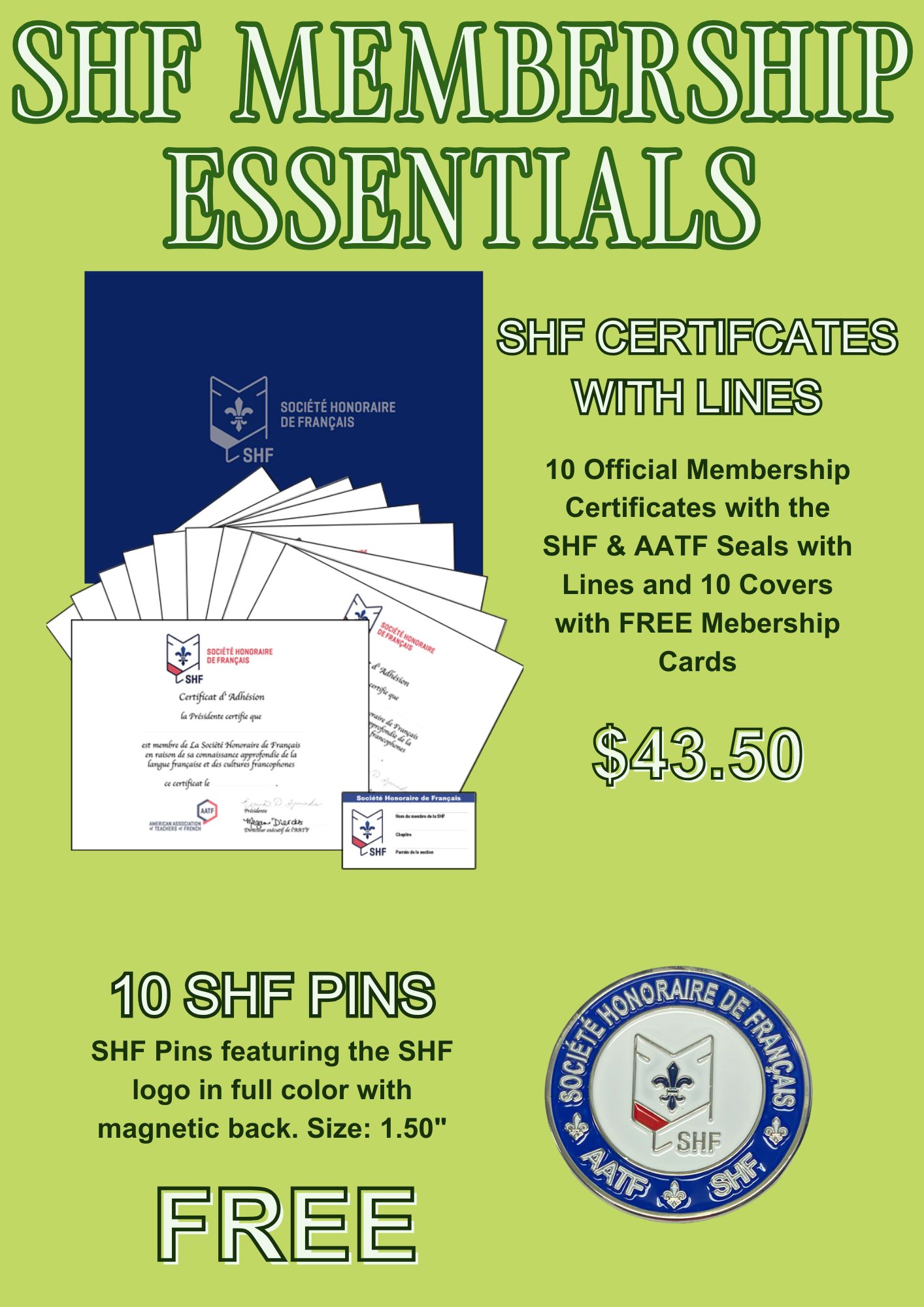 SHF CERTIFCATES WITH LINES WITH FREE PINS