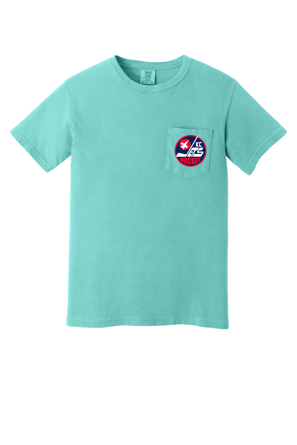 COMFORT COLORS  Heavyweight Ring Spun Pocket Tee red logo 6030