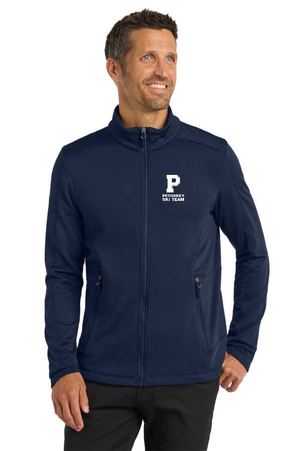 Grid Fleece Jacket F239 Embroidered