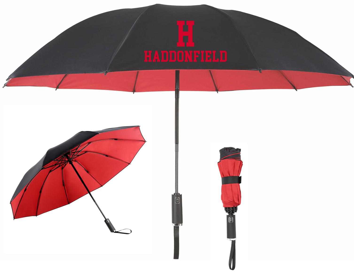 Haddonfield Friends of the Library Reverse Folding Travel Umbrella