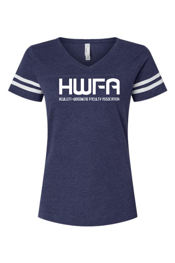 Womens Football V-Neck Fine Jersey Tee (54738) S&S F/F DIG