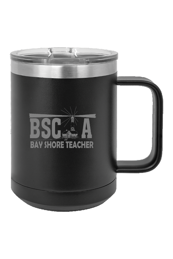 Black Polar Camel 15 oz. Coffee Mug with Slider Lid (LCM102) JDS